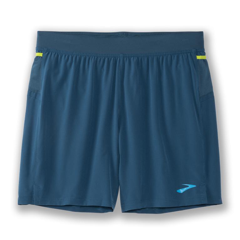 Brooks Men's SHERPA 7 2-IN-1 Running Shorts - Alpine/SteelBlue/Bright Moss - Canada (AIXKR-9824)